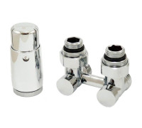 Комплект для подключения радиатора Schlosser Standard MINI 6008 угловой G 3/4x3/4 хром 600800058