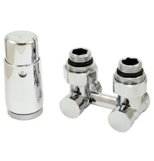 Комплект для подключения радиатора Schlosser Standard MINI 6008 угловой G 3/4x3/4 хром 600800058