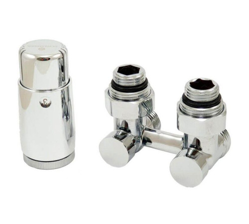 Комплект для подключения радиатора Schlosser Standard MINI 6008 угловой G 3/4x3/4 хром 600800058