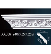 Карниз потолочный Perfect AA006 полиуретановый с орнаментом 72x72x2400 мм AA006