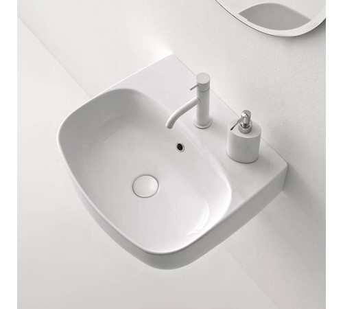 Раковина подвесная/накладная Kerasan Nolita 50х45 см 1 отв. белый глянцевый 534001