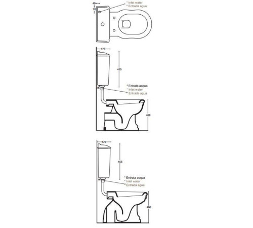 Унитаз напольный приставной Ceramica Althea ROYAL 55х36х40 см белый 40288bi