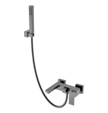 Смеситель для ванны с душем Boheme Qubic настенный графит матовый 473-GM