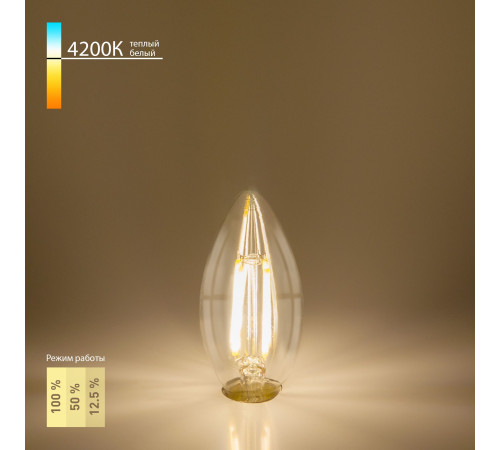 Филаментная светодиодная лампа Dimmable 5W 4200K E14 BLE1401