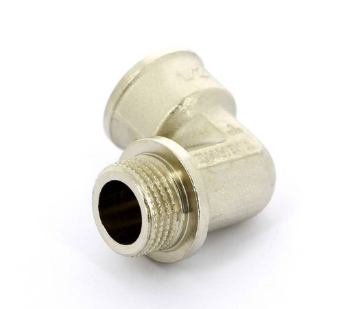 Угольник 90° НВ с упором Tiemme никелированный 1/2 1500141