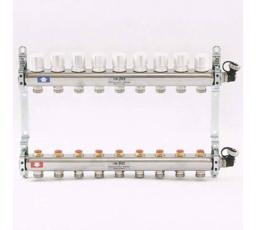 Коллекторная группа из нержавеющей стали Uni-Fitt 315S с регулировочными и термостатическими вентилями 1 x 3/4 EK 9 выходов 451I4309