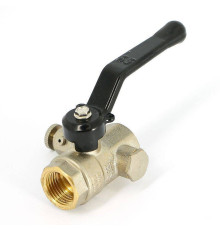 Кран шаровой LD Pride 44.345.15 с дренажным вентилем 1/2 ВР/ВР рычаг 44.345.15