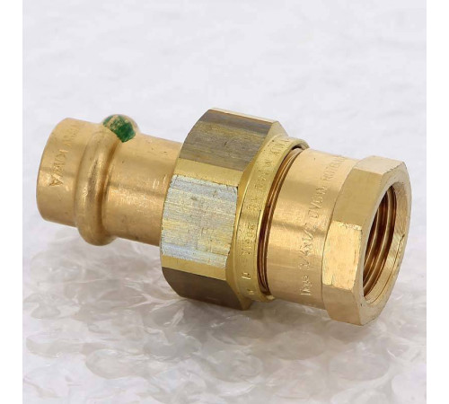 Муфта разъёмная пресс Viega Sanpress бронза 15x1/2 ВР 131937