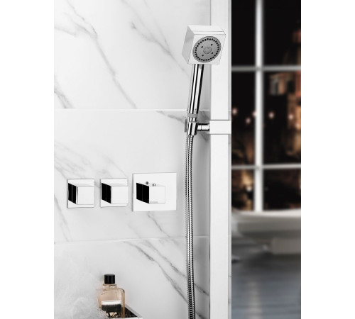 Внешняя часть термостата Bossini Outlets Z032203.073 HighFlow квадратная ручка Черный матовый