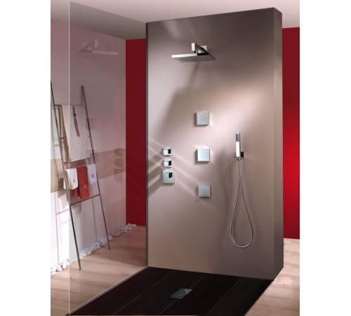 Внешняя часть термостата Bossini Outlets Z032203.073 HighFlow квадратная ручка Черный матовый