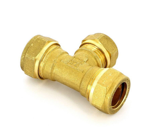 Тройник обжимной латунный Tiemme 18 мм 1100032