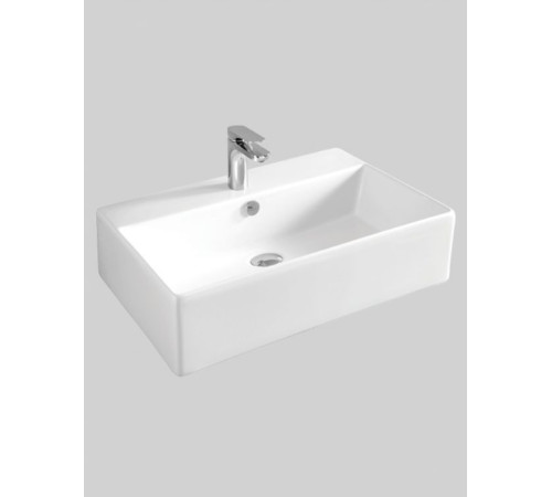 Раковина накладная/подвесная Artceram QUADRO 650х480 мм с отверстием под смеситель с переливом белый глянцевый QUL003 01 00