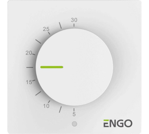 Термостат ENGO Controls Simple комнатный механический накладной белый ESIMPLE-230W