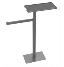 Стойка напольная с ершиком, полотенцедержателем и полкой Boheme Venturo оружейная сталь 10952-GM