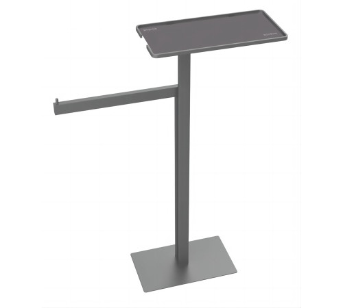 Стойка напольная с ершиком, полотенцедержателем и полкой Boheme Venturo оружейная сталь 10952-GM