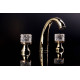 Смеситель для раковины Boheme Crystal на 3 отверстия золото 297-CRST