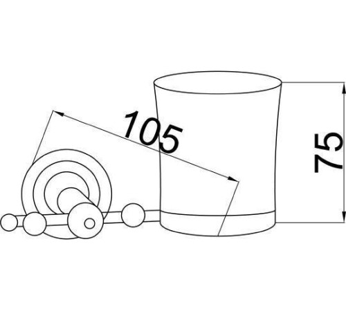 Стакан подвесной Boheme Brillante 7.5х10.5х7.5 см хром 10433
