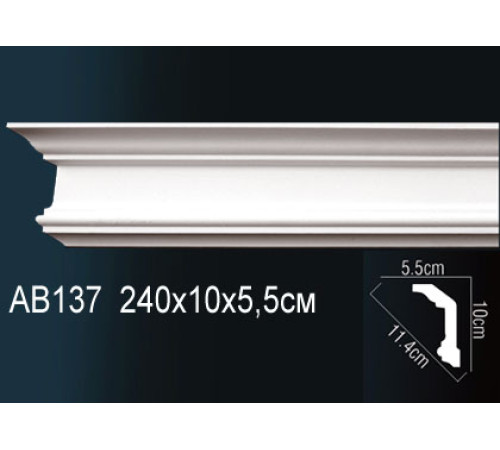 Карниз потолочный полиуретановый Perfect 170x170x2000 мм AB137