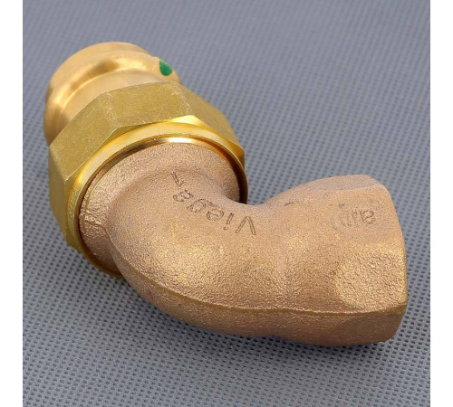 Угольник переходной Viega Sanpress 90° 28х1 пресс-В разъёмное соединение бронза 128159