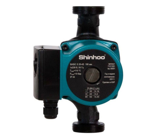 Насос циркуляционный Shinhoo BASIC S 32-8S 180 мм с гайками 71211006