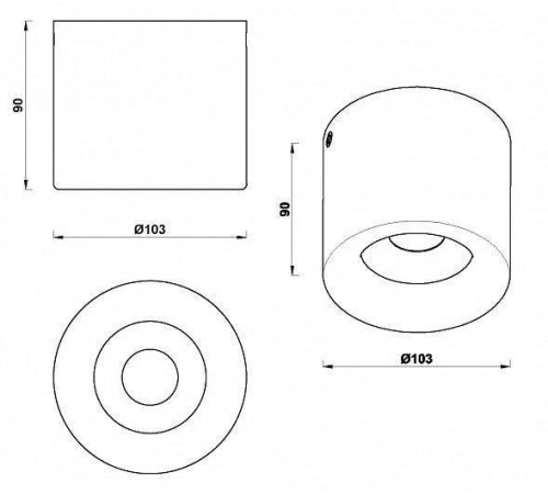 Накладной светильник iLedex Metrica 113-12W-D100-3000K-24DG-WH