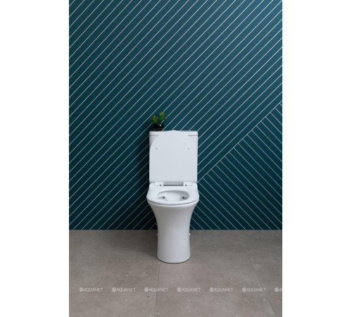 Чаша напольного унитаза Aquanet Roll 2-C Rimless с сиденьем Soft Close Slimseat Roll 2-C