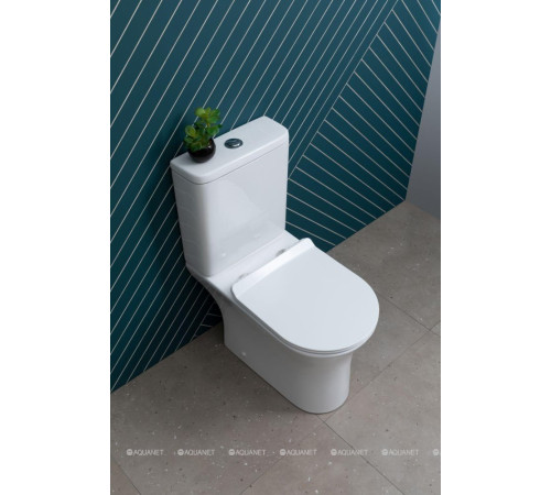 Чаша напольного унитаза Aquanet Roll 2-C Rimless с сиденьем Soft Close Slimseat Roll 2-C