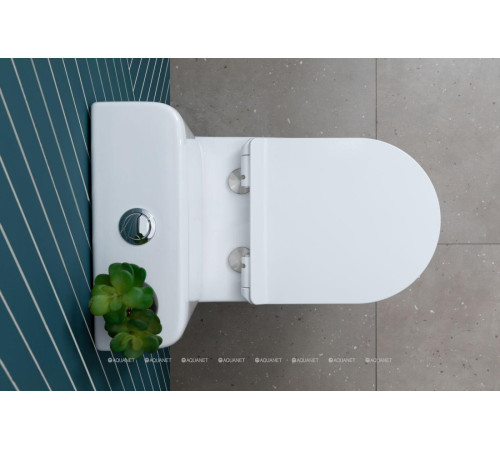 Чаша напольного унитаза Aquanet Roll 2-C Rimless с сиденьем Soft Close Slimseat Roll 2-C