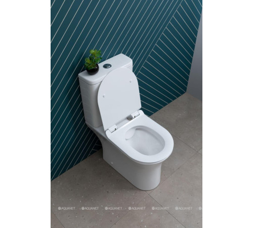 Чаша напольного унитаза Aquanet Roll 2-C Rimless с сиденьем Soft Close Slimseat Roll 2-C