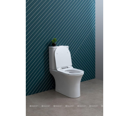Чаша напольного унитаза Aquanet Roll 2-C Rimless с сиденьем Soft Close Slimseat Roll 2-C