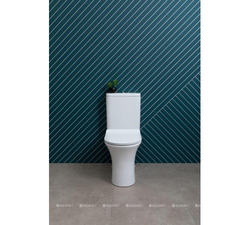 Чаша напольного унитаза Aquanet Roll 2-C Rimless с сиденьем Soft Close Slimseat Roll 2-C