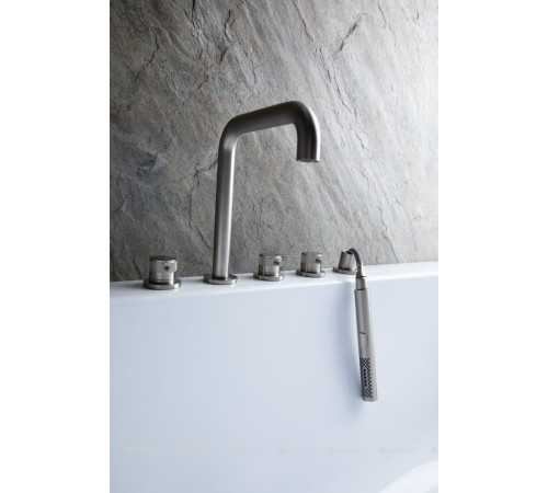 Смеситель на борт ванны Allen Brau Priority излив 190 мм брашированный никель 5.31007-BN