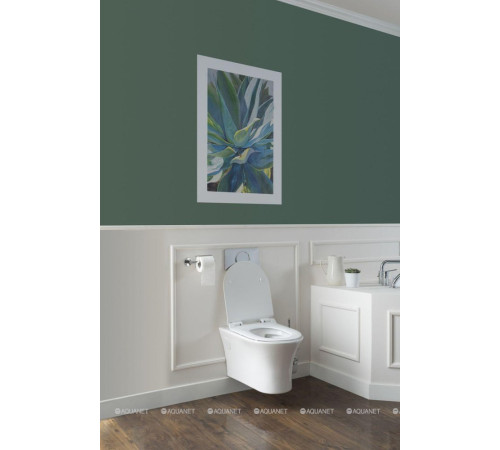 Унитаз подвесной Rimless Aquanet Roll-W с сиденьем Soft Close Slim 00210766
