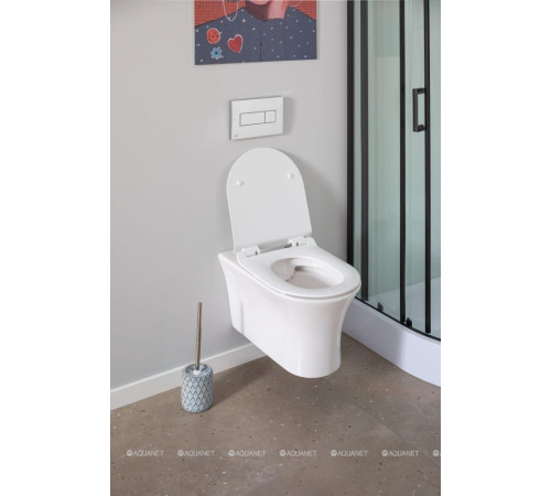 Унитаз подвесной Rimless Aquanet Roll-W с сиденьем Soft Close Slim 00210766