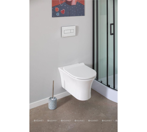 Унитаз подвесной Rimless Aquanet Roll-W с сиденьем Soft Close Slim 00210766