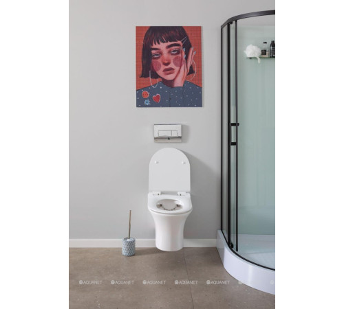 Унитаз подвесной Rimless Aquanet Roll-W с сиденьем Soft Close Slim 00210766