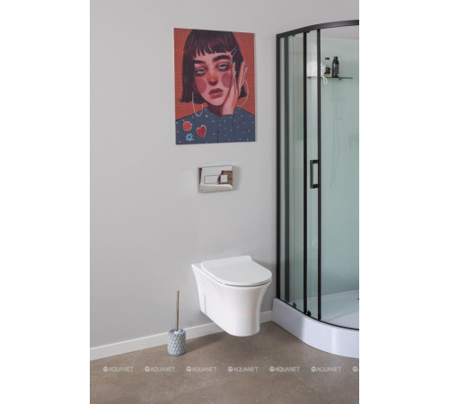 Унитаз подвесной Rimless Aquanet Roll-W с сиденьем Soft Close Slim 00210766