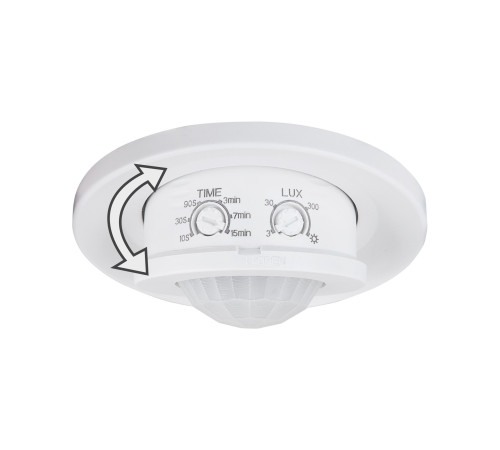 Инфракрасный датчик движения 8м 1200W 360° IP20 SNS-M-12 белый