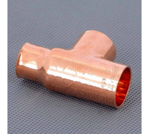 Тройник медный под пайку Viega 22х22х18 мм 104702