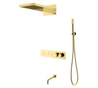 Душевая система встроенная Boheme Fusion с термостатом 3-позиционная золото глянцевое 131-2-G