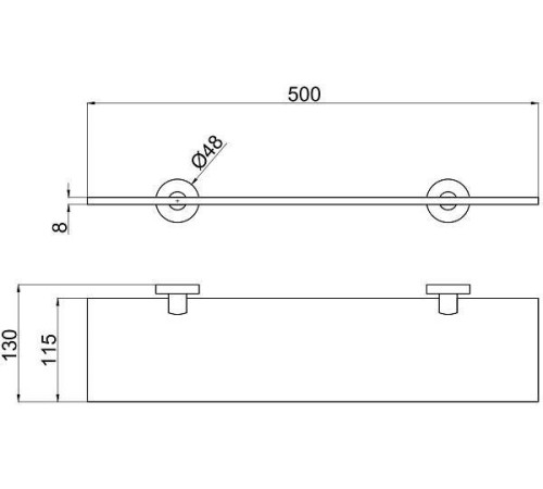 Полка стеклянная Allen Brau Priority никель 6.31013-BN