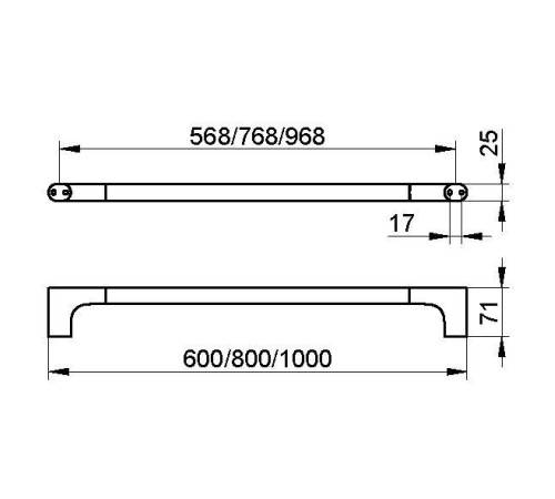 Держатель для полотенца Keuco Edition 400 60 см хром 11501 010600