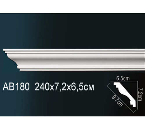 Карниз потолочный Perfect AB180 полиуретановый 250x250x2000 мм AB180