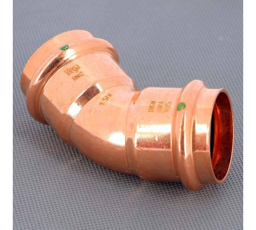 Угол пресс 45° Viega Profipress 42 мм медь 292386