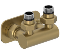 Угловое подключение Сунержа EU50 2 x НР G 1/2 / 2 x НГ G 3/4 золотой шелк матовый 32-1536-1234