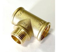 Тройник резьбовой LD 1/2 ВНВ латунный LD.65.521.15