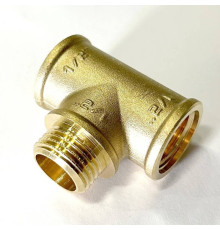 Тройник резьбовой LD 1/2 ВНВ латунный LD.65.521.15