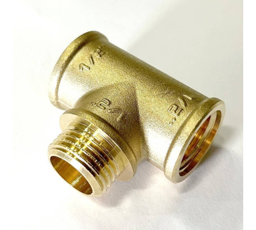 Тройник резьбовой LD 1/2 ВНВ латунный LD.65.521.15