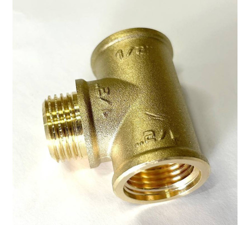 Тройник резьбовой LD 1/2 ВНВ латунный LD.65.521.15