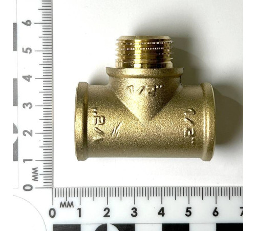 Тройник резьбовой LD 1/2 ВНВ латунный LD.65.521.15